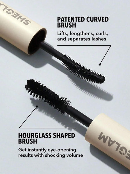 SHEGLAM 2 In 1 Black Volume and Length Washable Mascara - Long Lasting Dual-Ended Tubing Eye Makeup