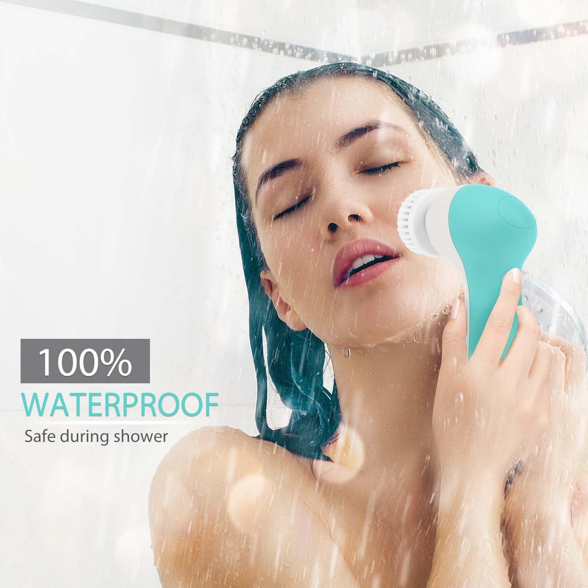 Rechargeable Facial Cleansing Spin Brush Set with 4 Exfoliating Brush Heads - Complete Face Spa System by CLSEVXY - Waterproof Face Scrubber for Gentle Exfoliation and Deep Scrubbing Avelisse