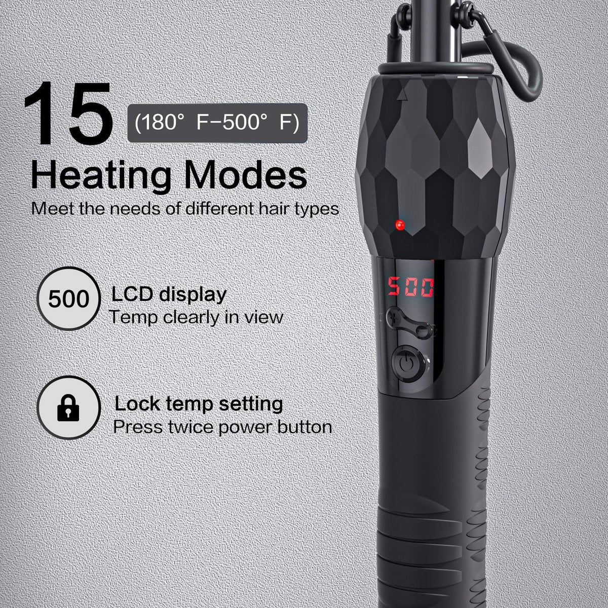 LURA 180°F-500°F Electric Hot Comb Straightener for Lace Front Wigs and African American Hair, Digital Display, Pressing Comb for Black Women Avelisse