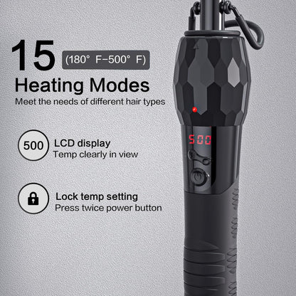 LURA 180°F-500°F Electric Hot Comb Straightener for Lace Front Wigs and African American Hair, Digital Display, Pressing Comb for Black Women Avelisse