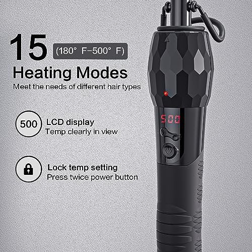 LURA 180°F-500°F Electric Hot Comb Straightener for Lace Front Wigs and African American Hair, Digital Display, Pressing Comb for Black Women Avelisse