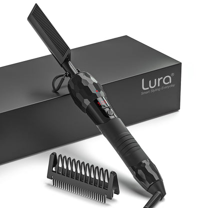 LURA 180°F-500°F Electric Hot Comb Straightener for Lace Front Wigs and African American Hair, Digital Display, Pressing Comb for Black Women Avelisse