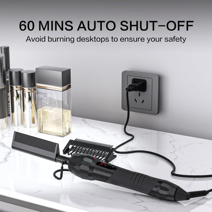 LURA 180°F-500°F Electric Hot Comb Straightener for Lace Front Wigs and African American Hair, Digital Display, Pressing Comb for Black Women Avelisse