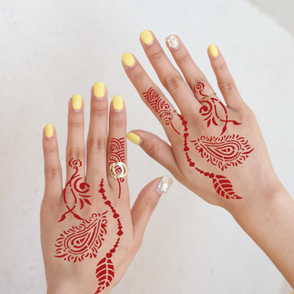 24 Sheets Henna Tattoo Stencils Kit - Indian Arabian Temporary Mehndi Templates for Hands