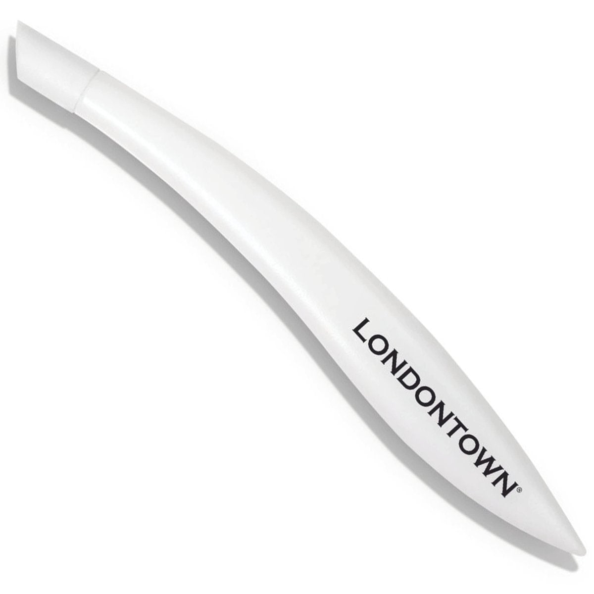 LONDONTOWN Cuticle Pusher Tool with Rubber Finish Tip Bevel Edge - Professional Grade Plastic Precision Fingertip Nail Scrapper Manicure Stick Avelisse
