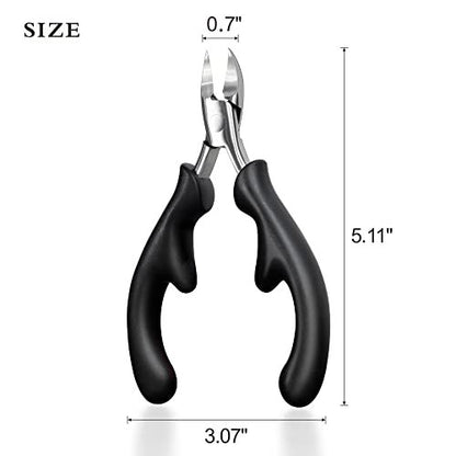 RIMEI Professional Toenail Clippers for Thick & Ingrown Nails – Podiatrist Recommended, Stainless Steel Curved Blade for Men & Seniors