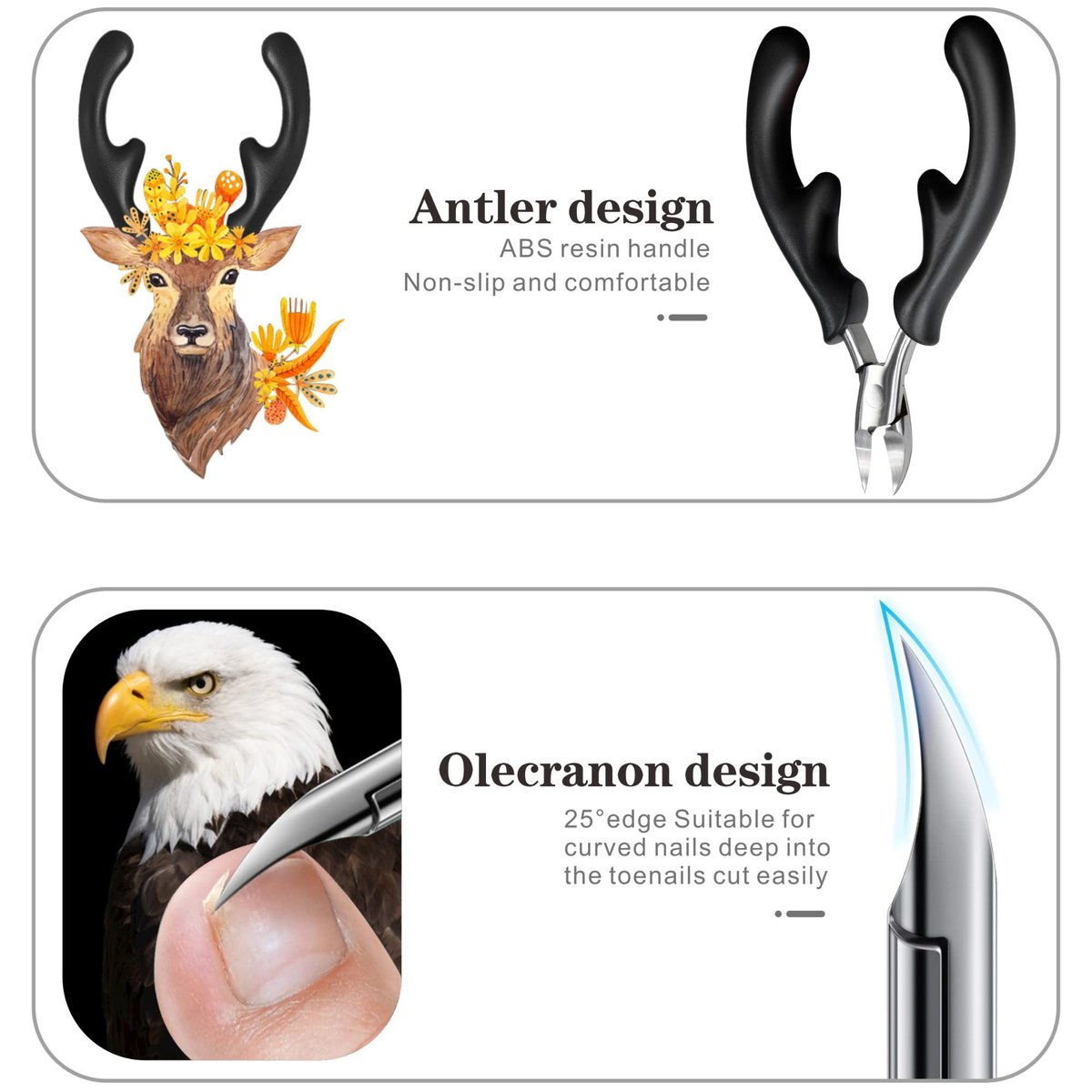 RIMEI Professional Toenail Clippers for Thick & Ingrown Nails – Podiatrist Recommended, Stainless Steel Curved Blade for Men & Seniors - görsel 9