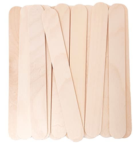 Makerstep 6 Inch Jumbo Wooden Multi-Purpose Wax Sticks 100 Pack - Large Popsicle Sticks, Applicator Spatulas for Waxing, Hair Removal, Crafts, Ice Cream - görsel 2