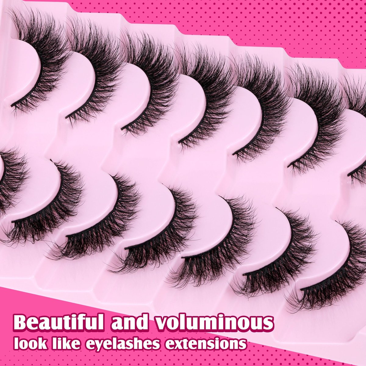 Natural Look Cat Eye False Eyelashes - Wispy Fox Eye Lashes 15mm 6D Volume Strip Lashes by PHKERATA (7 Pairs) - görsel 13