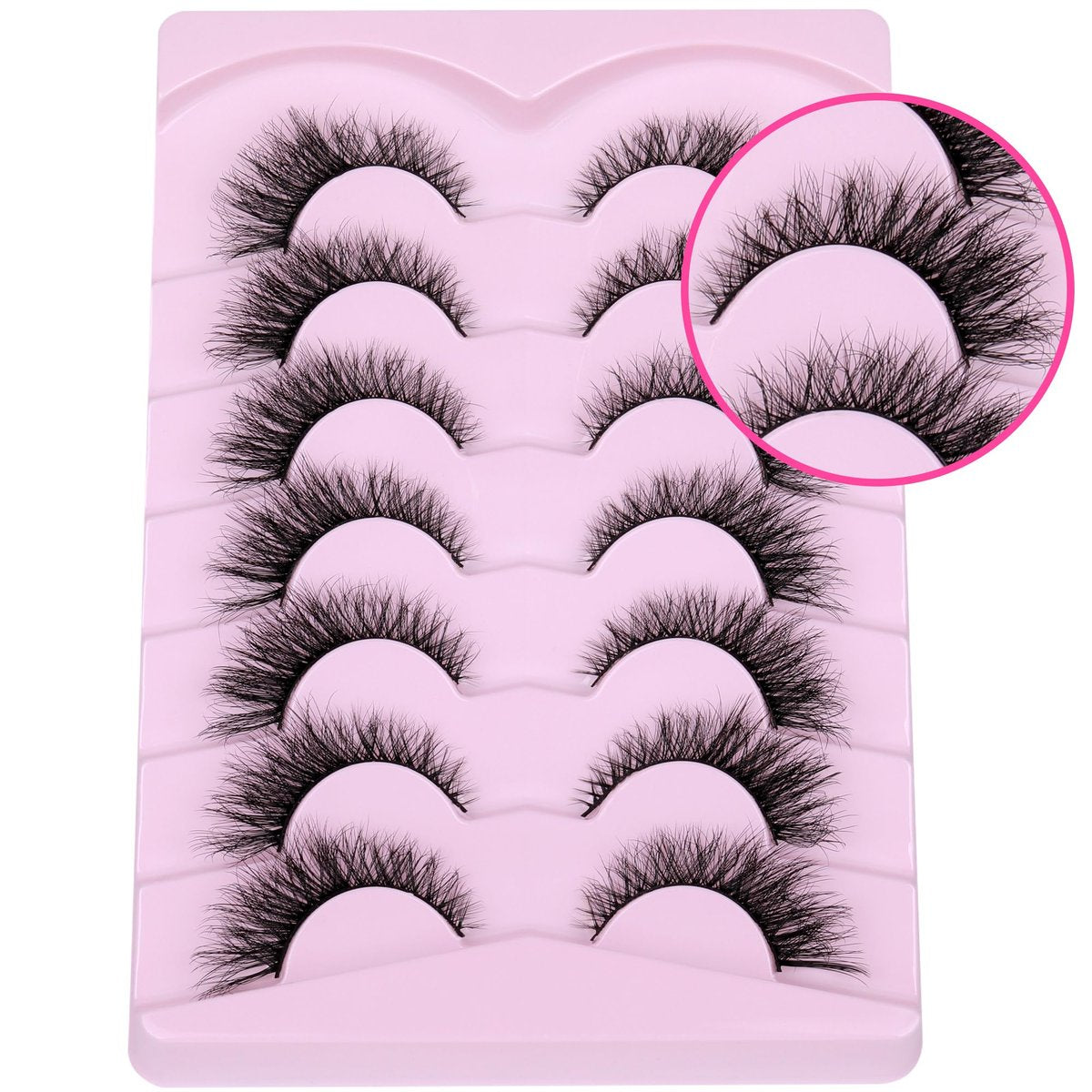 Natural Look Cat Eye False Eyelashes - Wispy Fox Eye Lashes 15mm 6D Volume Strip Lashes by PHKERATA (7 Pairs) - görsel 11