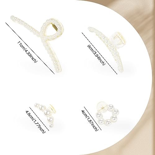 8-Piece Pearl Hair Claw Clips for Women – Resin Barrettes for Thick & Thin Hair, Wedding & Daily Styling - görsel 10