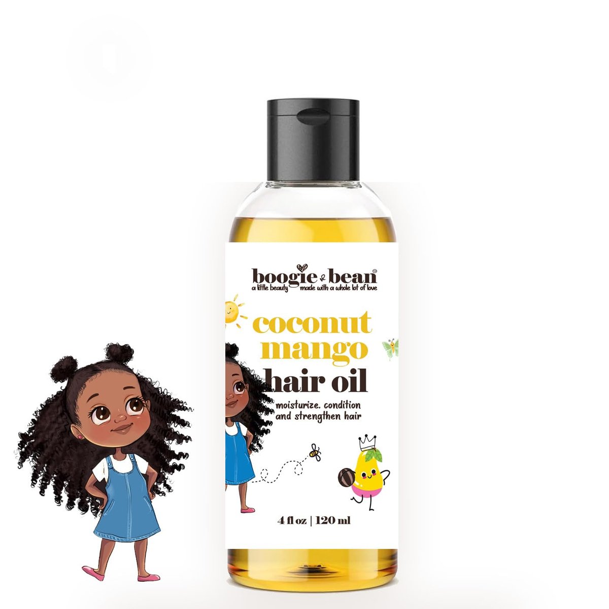 Boogie and Bean Kids Hair Oil – Nourishing Oil for Curly, Natural, Braided Styles – Suitable for Infants, Girls, Boys with 4C Hair Avelisse