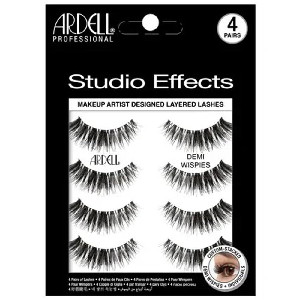 Ardell Studio Effects Demi Wispies False Eyelashes, Custom Layered Wispy Lashes for Natural Volume and Length, 4 Pack Avelisse