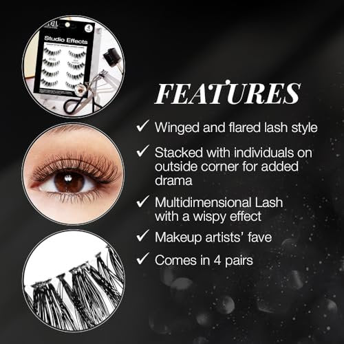 Ardell Studio Effects Demi Wispies False Eyelashes, Custom Layered Wispy Lashes for Natural Volume and Length, 4 Pack Avelisse