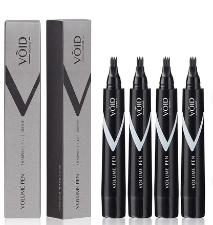 VOID Homme Beard Pen Filler for Men - Instant Beard Filler Pen Kit (Pack of 4) - Waterproof Beard Liner & Marker - Black Avelisse
