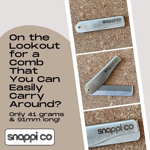 Snappi Co® Metal Folding Beard Comb – 304 Stainless Steel Pocket Comb for Men, Beard Grooming, Mustache Care, Portable EDC Accessory, Gift Box Included - görsel 4