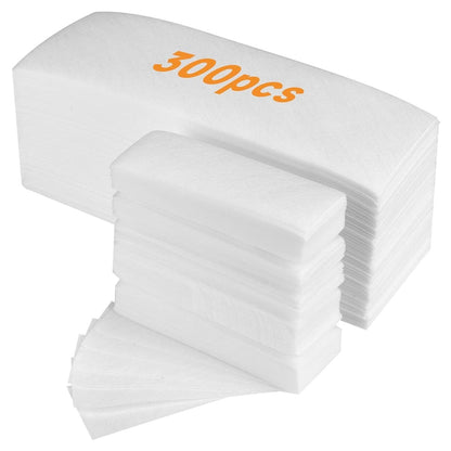 FEBABACI 300 Pcs Non Woven Wax Strips for Body and Facial Hair Removal - Professional Waxing Strips Without Wax (2.8" x 7.9" & 1.4" x 3.9")
