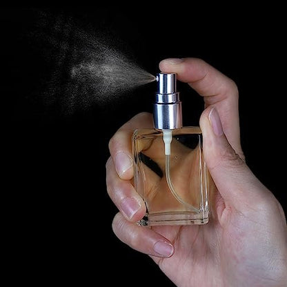 Foraineam 18-Pack Clear Glass Fine Mist Atomizer Spray Bottles – 15ml Refillable Mini Perfume Bottles with Droppers and Funnels Avelisse