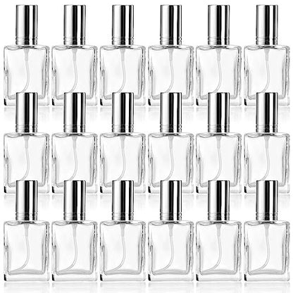 Foraineam 18-Pack Clear Glass Fine Mist Atomizer Spray Bottles – 15ml Refillable Mini Perfume Bottles with Droppers and Funnels Avelisse