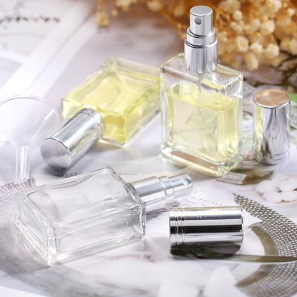 Foraineam 18-Pack Clear Glass Fine Mist Atomizer Spray Bottles – 15ml Refillable Mini Perfume Bottles with Droppers and Funnels Avelisse