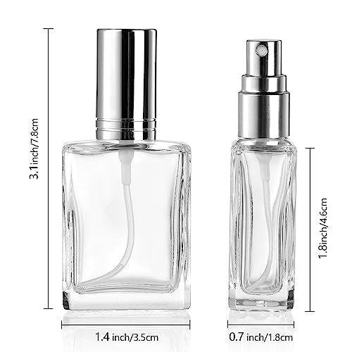Foraineam 18-Pack Clear Glass Fine Mist Atomizer Spray Bottles – 15ml Refillable Mini Perfume Bottles with Droppers and Funnels Avelisse