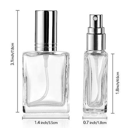Foraineam 18-Pack Clear Glass Fine Mist Atomizer Spray Bottles – 15ml Refillable Mini Perfume Bottles with Droppers and Funnels Avelisse
