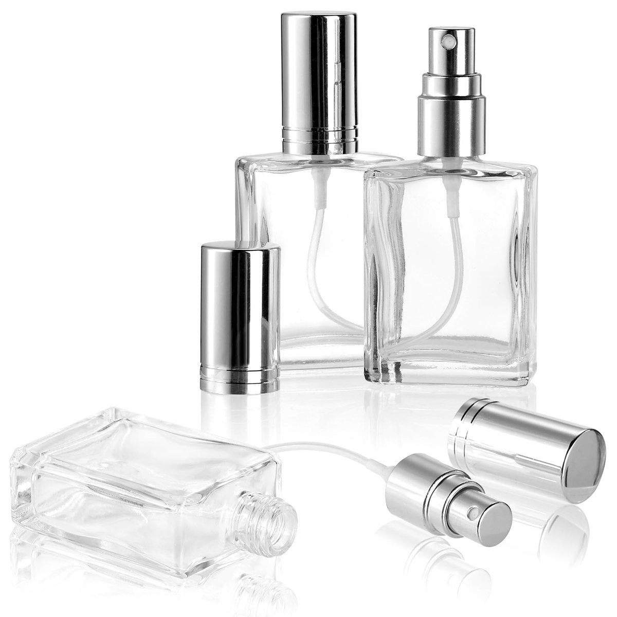 Foraineam 18-Pack Clear Glass Fine Mist Atomizer Spray Bottles – 15ml Refillable Mini Perfume Bottles with Droppers and Funnels Avelisse