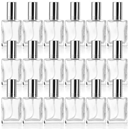 Foraineam 18-Pack Clear Glass Fine Mist Atomizer Spray Bottles – 15ml Refillable Mini Perfume Bottles with Droppers and Funnels Avelisse