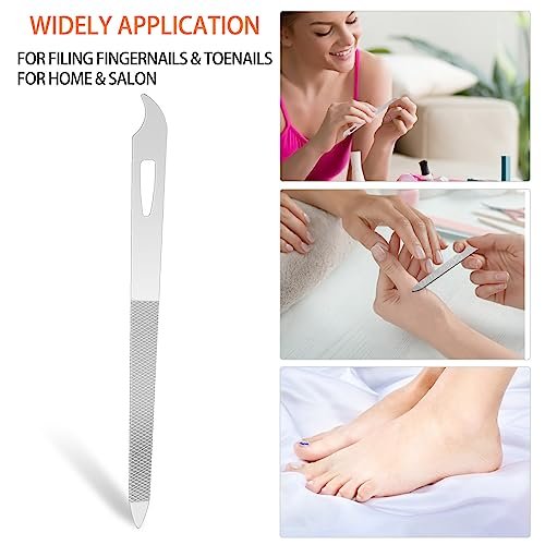 Professional 6-Piece Stainless Steel Nail File Set with Cleaner Tip - Double Sided, Diamond Buffer for Natural Nails - görsel 12