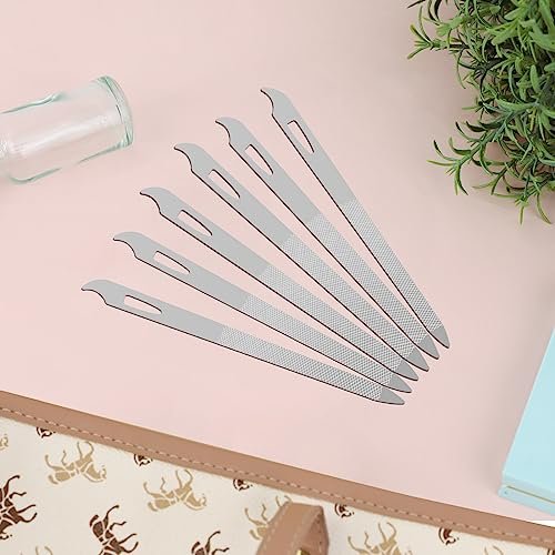 Professional 6-Piece Stainless Steel Nail File Set with Cleaner Tip - Double Sided, Diamond Buffer for Natural Nails - görsel 4