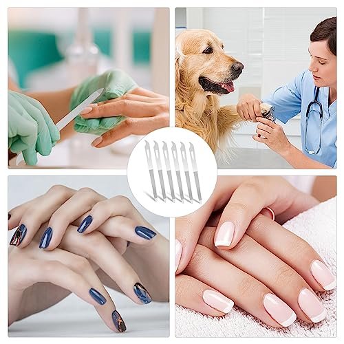 Professional 6-Piece Stainless Steel Nail File Set with Cleaner Tip - Double Sided, Diamond Buffer for Natural Nails - görsel 14