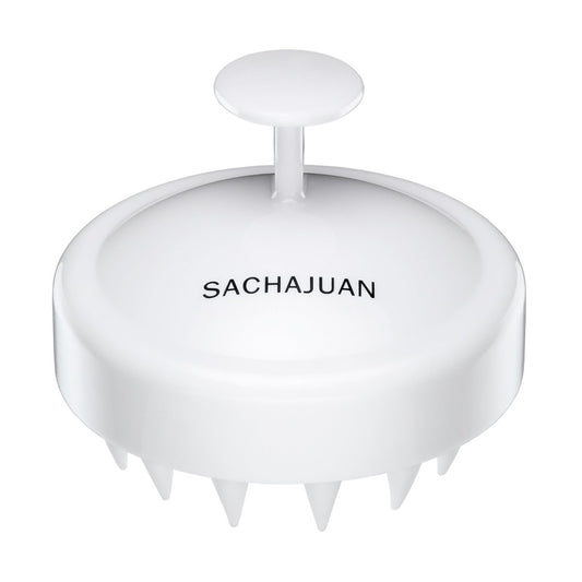 SACHAJUAN Scalp Brush - Gentle Exfoliating Brush for Scalp Care, Removes Buildup, Stimulates Circulation & Supports Healthy Hair Growth, Flexible Bristles for Wet or Dry Use, White