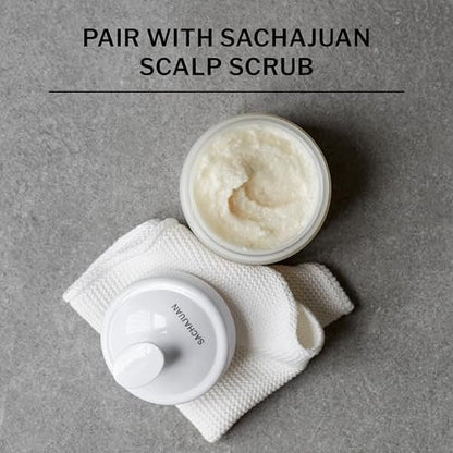 SACHAJUAN Scalp Brush - Gentle Exfoliating Brush for Scalp Care, Removes Buildup, Stimulates Circulation & Supports Healthy Hair Growth, Flexible Bristles for Wet or Dry Use, White