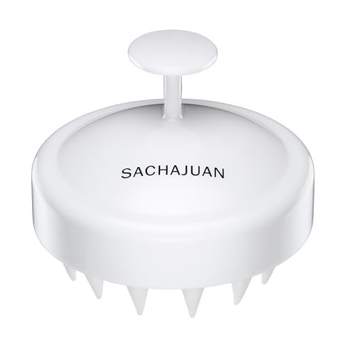SACHAJUAN Scalp Brush - Gentle Exfoliating Brush for Scalp Care, Removes Buildup, Stimulates Circulation & Supports Healthy Hair Growth, Flexible Bristles for Wet or Dry Use, White - görsel 2