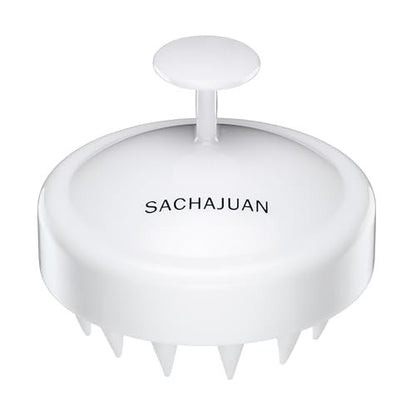 SACHAJUAN Scalp Brush - Gentle Exfoliating Brush for Scalp Care, Removes Buildup, Stimulates Circulation & Supports Healthy Hair Growth, Flexible Bristles for Wet or Dry Use, White