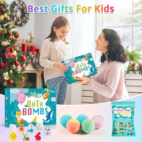 24-Pack Bath Bombs for Kids with Surprise Toys Inside – Colorful Fizzies for Girls and Boys Avelisse