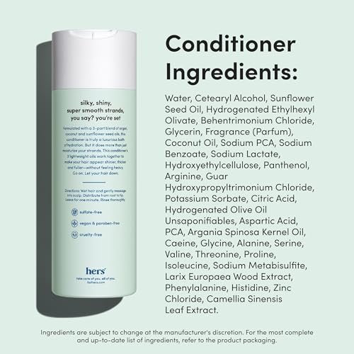 Hers Triple Threat Shampoo, Conditioner, and 2% Minoxidil Set - Biotin, Saw Palmetto, & Pumpkin Seed Oil - Supports Hair Regrowth for Women - Color-Safe & Paraben-Free - Napa Rose Scent - 3 Count Avelisse