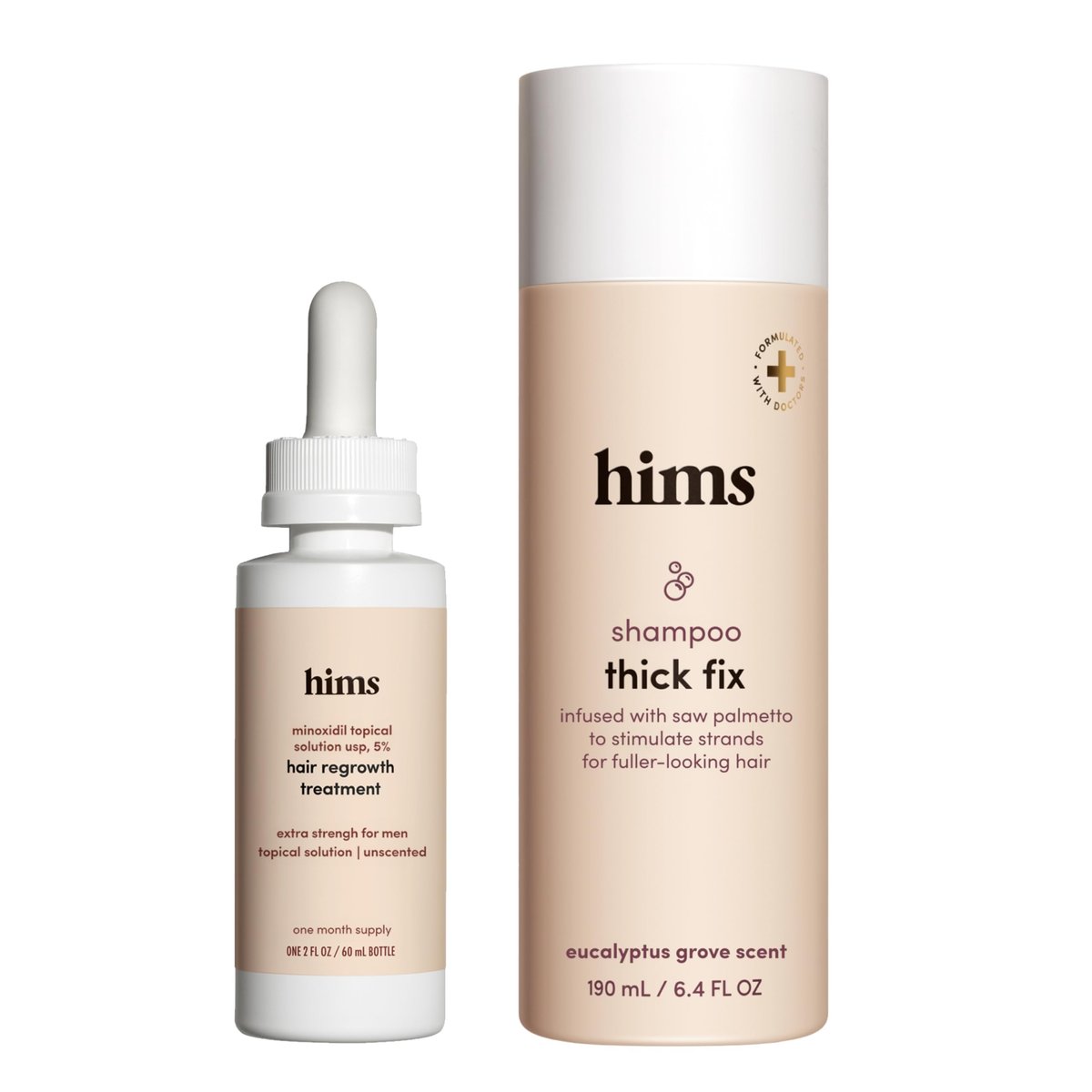 Hims Thick Fix Thickening Shampoo & 5% Minoxidil Treatment Serum - Strengthening Hair Growth with Saw Palmetto & Minoxidil - Paraben-Free & Sulfate-Free - Eucalyptus Grove Scent Avelisse