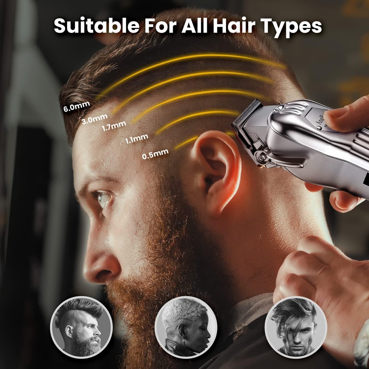 AngFan Professional Hair Clippers for Men - Cordless Clippers & Trimmers Set with LCD Display, 7200RPM High-Speed Motor, 5H Runtime, Wall-Mountable Barber Tools for Home Use & Professional Barbers Avelisse