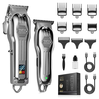 AngFan Professional Hair Clippers for Men - Cordless Clippers & Trimmers Set with LCD Display, 7200RPM High-Speed Motor, 5H Runtime, Wall-Mountable Barber Tools for Home Use & Professional Barbers Avelisse