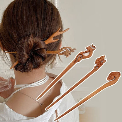 Leadigol 8 PCS Wooden Hair Sticks - Chinese Wood Hair Forks for Women, Vintage Hair Pins, Japanese Hair Chopsticks for Bun Maker