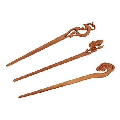 Leadigol 8 PCS Wooden Hair Sticks - Chinese Wood Hair Forks for Women, Vintage Hair Pins, Japanese Hair Chopsticks for Bun Maker