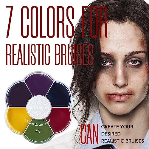 VIOLA HOUSE SFX Makeup Kit - 6 Colors Bruise Wound Face Body Paint with Scar Wax, Liquid Latex, Fake Blood, and Tools - görsel 4
