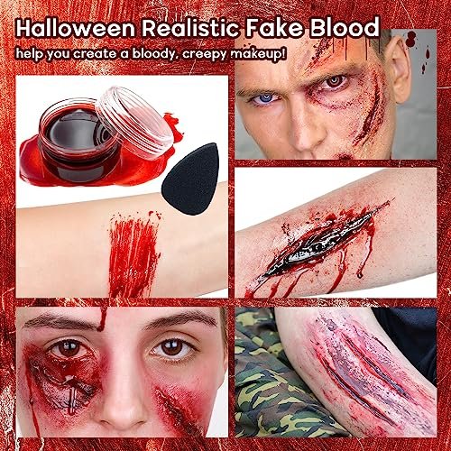 VIOLA HOUSE SFX Makeup Kit - 6 Colors Bruise Wound Face Body Paint with Scar Wax, Liquid Latex, Fake Blood, and Tools - görsel 6
