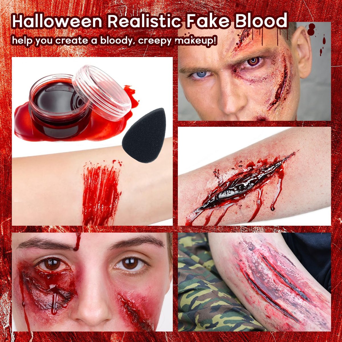 VIOLA HOUSE SFX Makeup Kit - 6 Colors Bruise Wound Face Body Paint with Scar Wax, Liquid Latex, Fake Blood, and Tools - görsel 5