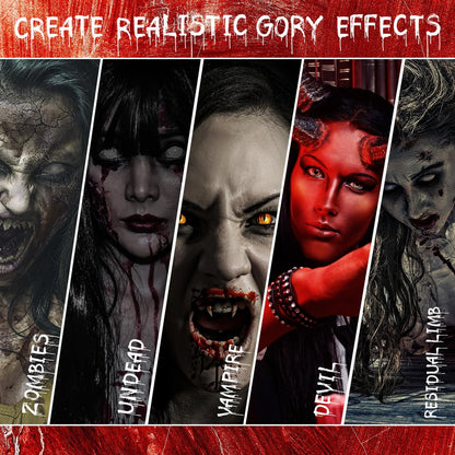 VIOLA HOUSE SFX Makeup Kit - 6 Colors Bruise Wound Face Body Paint with Scar Wax, Liquid Latex, Fake Blood, and Tools