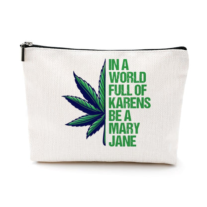 Inspired Marijuana Weed Leaf Cosmetic Bag – Funny Makeup Pouch for Women, Friendship Gift for Mom, Grandma, Sister, Bestie, Daughter – Graduation, Birthday, Christmas Avelisse