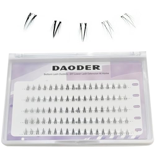 DAODER Bottom Lash Clusters DIY Eyelash Extensions - 90 Pcs Wispy Natural Look Clear Band Lashes for Bottom Eyelashes (6mm, Black) - görsel 2