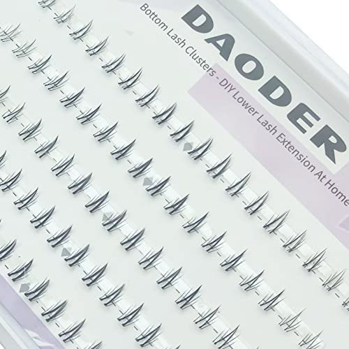 DAODER Bottom Lash Clusters DIY Eyelash Extensions - 90 Pcs Wispy Natural Look Clear Band Lashes for Bottom Eyelashes (6mm, Black) - görsel 10