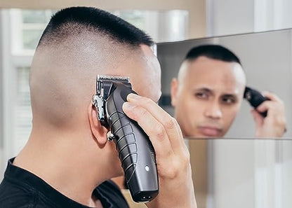 Self-Cut System Raptor Clipper for Men – Professional Cordless Rechargeable Hair Clippers, High-Performance Motor, 5HR Runtime, Ergonomic Grip, Precision Cutting Tool (Black)